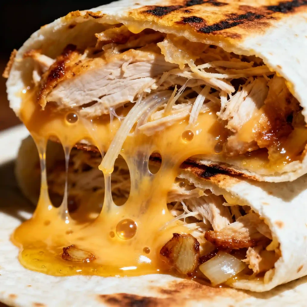 Cheesy Garlic Chicken Wraps