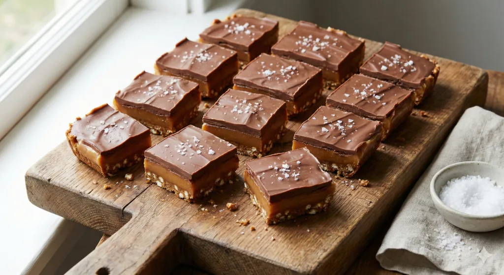Caramel mixture bubbling in a saucepan.