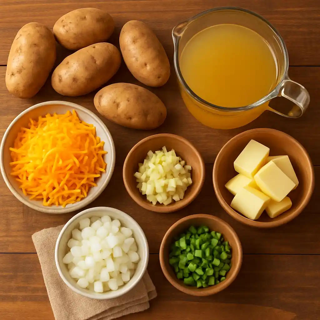 Roux-thickened broth being stirred in a pot