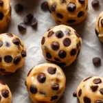 Close-up shot of a frozen yogurt peanut butter bite showcasing creamy texture.