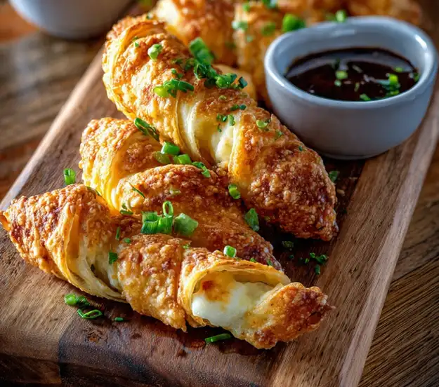Close-up of a jalapeno popper twist with melted cheese