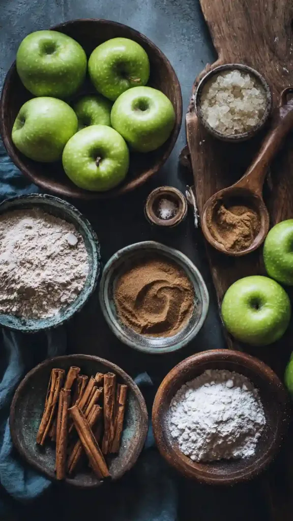 Plate of apple cobbler served with melting vanilla ice cream.