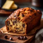 Warm slices of freshly baked banana bread.