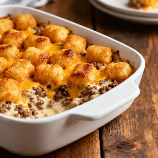 Tater Tot Casserole with Ground Beef