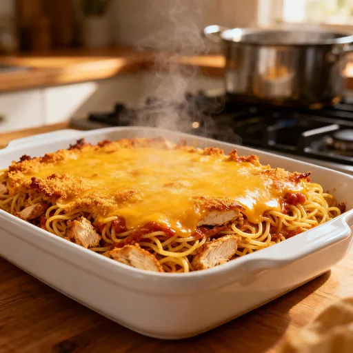 Irresistible Spicy Southern Chicken Spaghetti Casserole