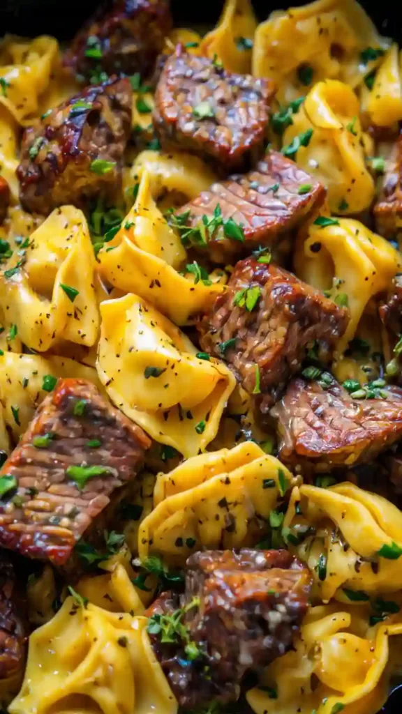 Perfectly seared steak bites add bold flavor.