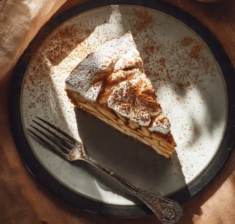 9x13 pan filled with apple cake batter.