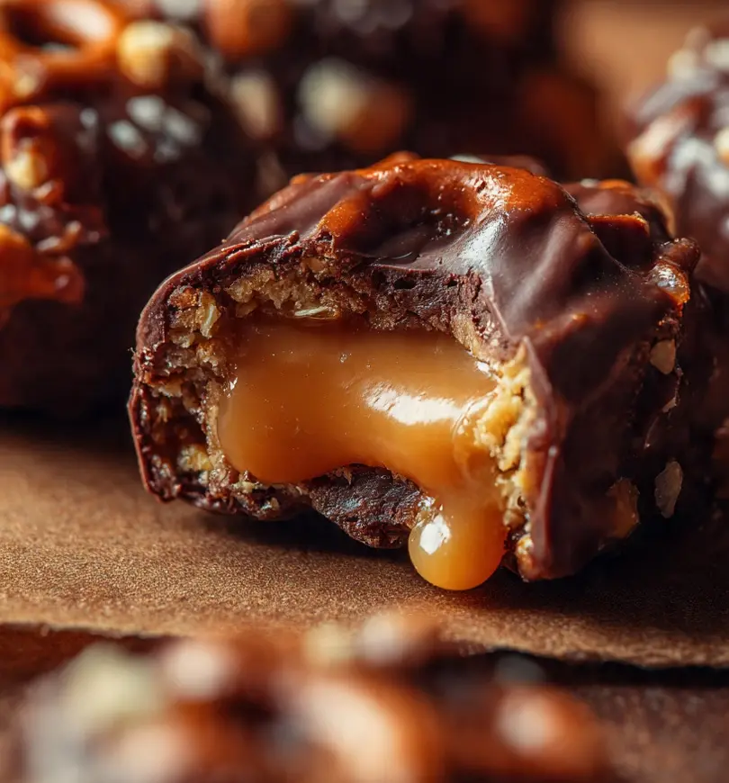 Baking sheet lined with pretzels topped with Mini Snickers.