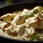 Keto chicken served with cauliflower rice