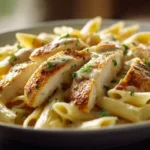 creamy garlic parmesan chicken pasta with penne
