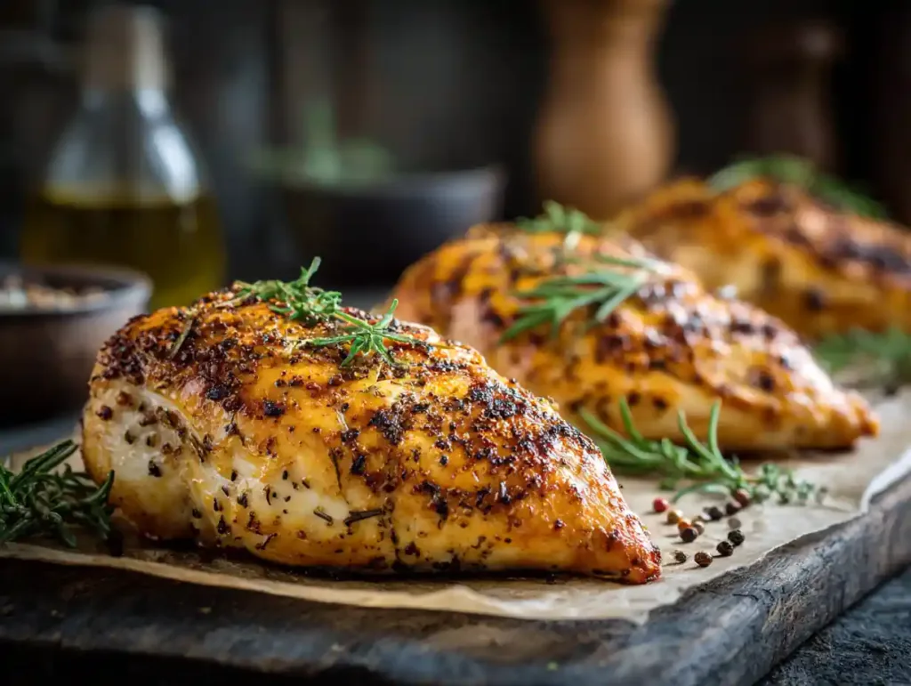 juicy easy baked chicken fresh from the oven