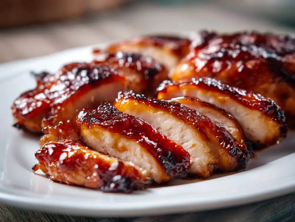 Sweet and savory char siu chicken with a glossy BBQ glaze.