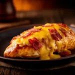 Juicy BBQ chicken topped with turkey bacon and melted cheddar